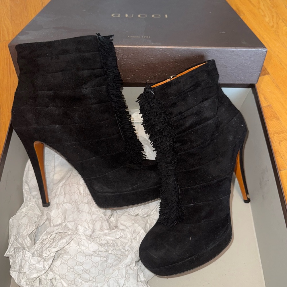 Gucci Black Heeled Boots with Stiletto